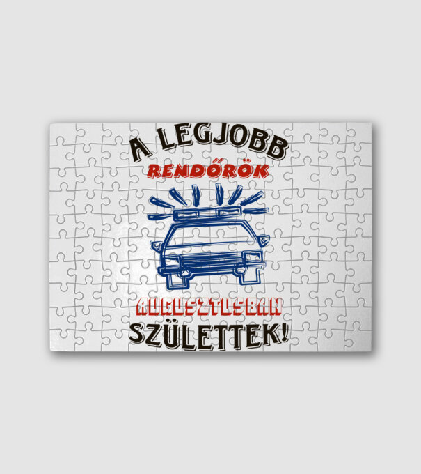 Rendőr szülinapja augusztus minta fehér pólón