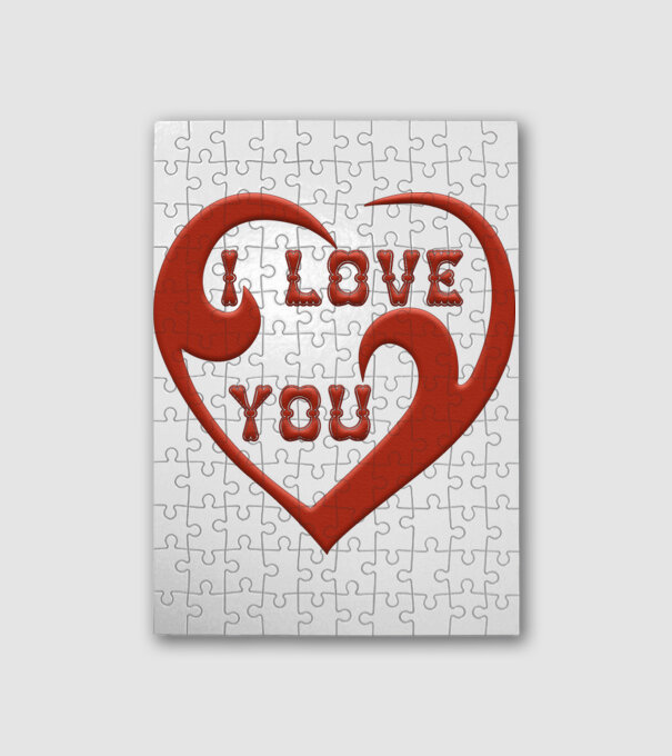 I Love You  minta fehér pólón