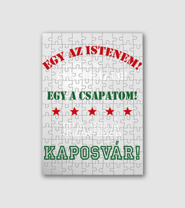 Kaposvári drukker minta fehér pólón