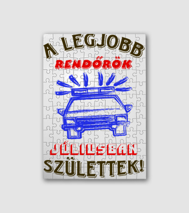 Rendőr szülinapja július színezhető minta fehér pólón