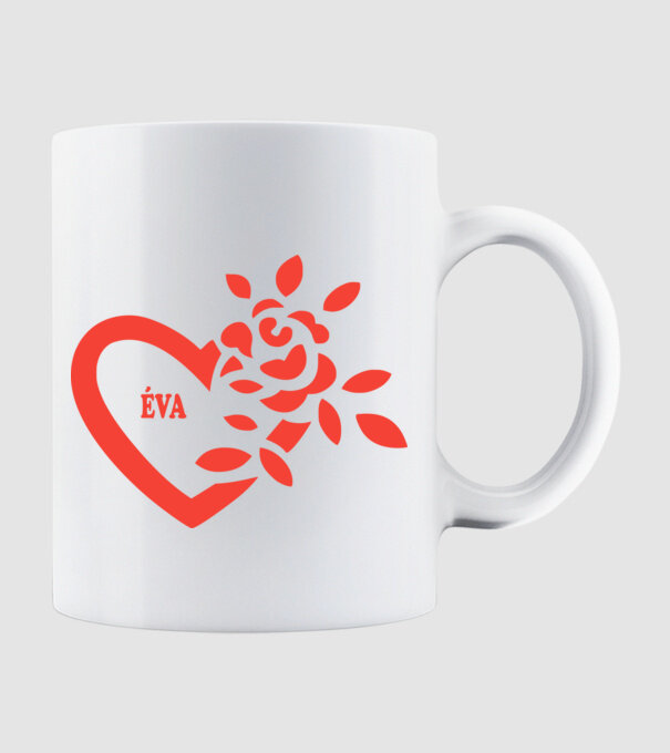Éva minta fehér pólón