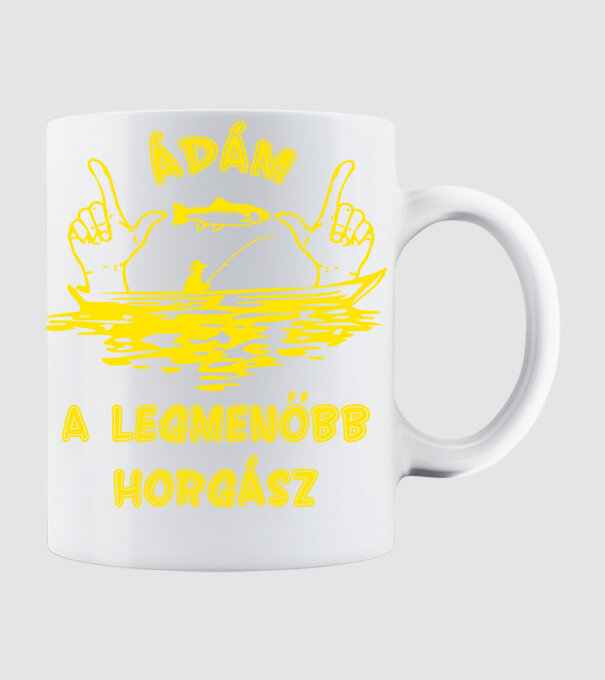 Horgász Ádám színezhető minta fehér pólón