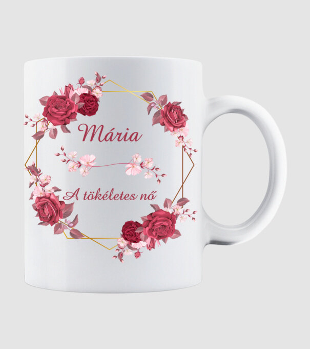 Mária minta fehér pólón