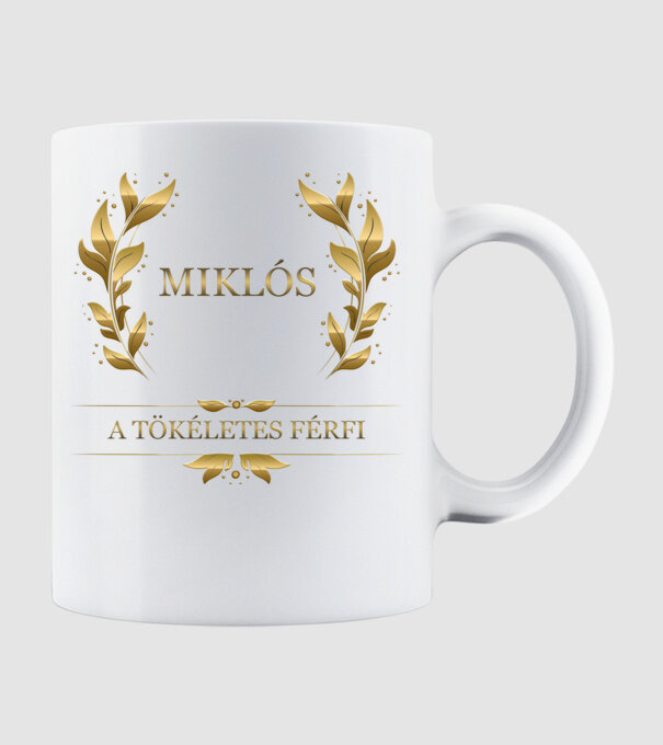 Miklós minta fehér pólón