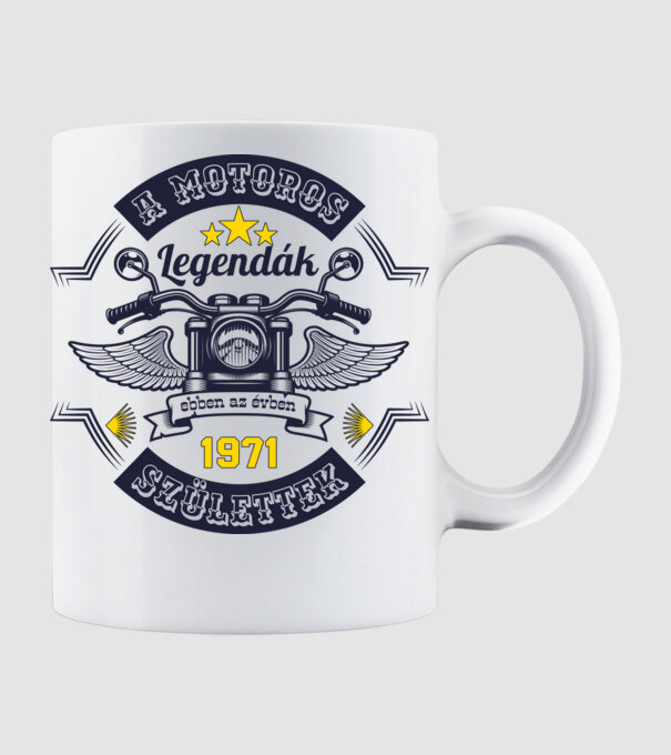Motoros legendák 1971 minta fehér pólón