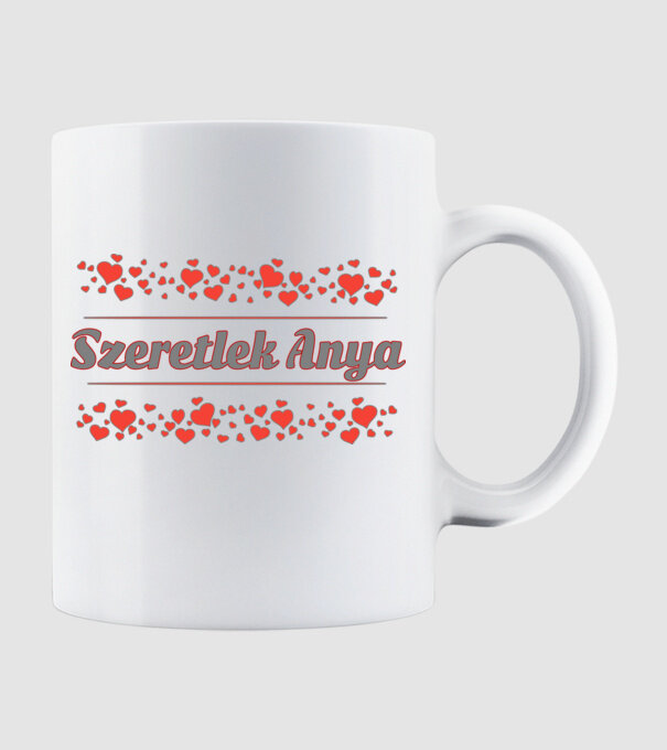 Szeretlek anya minta fehér pólón