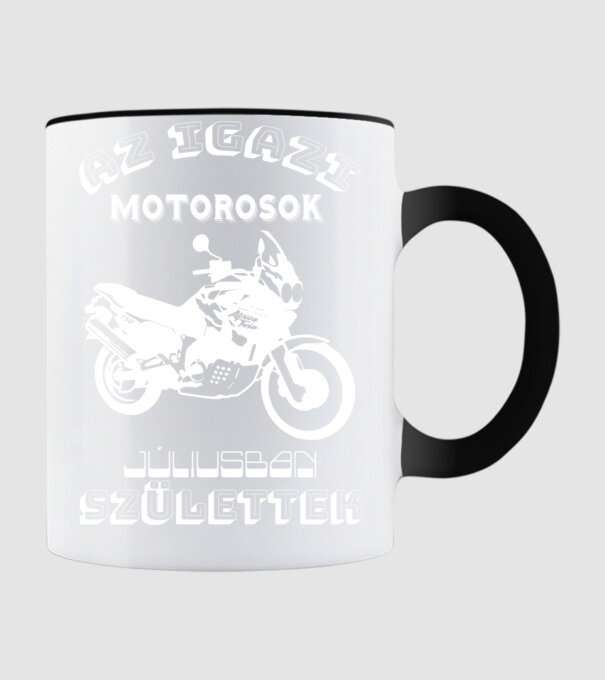 Igazi motorosok július minta fekete pólón