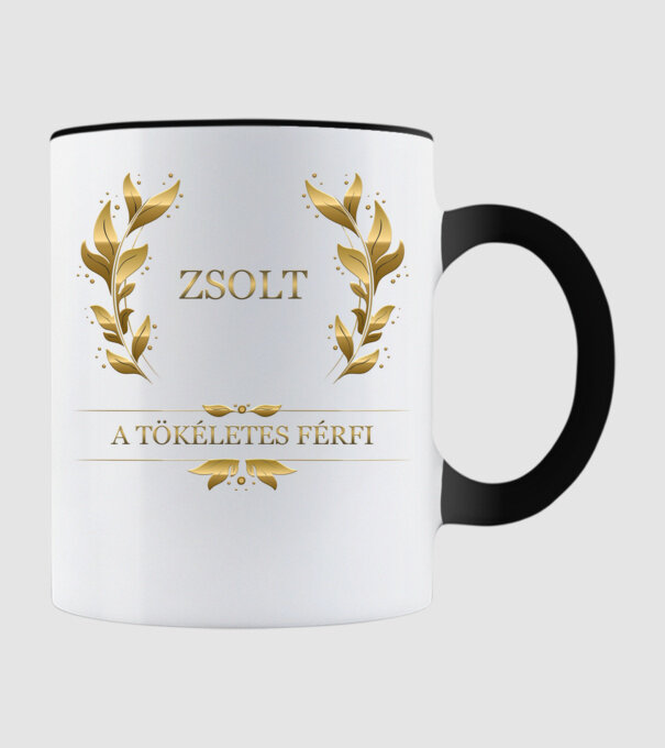Zsolt a tökéletes férfi minta fekete pólón