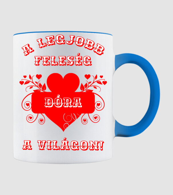 A legjobb feleség Dóra minta világoskék pólón