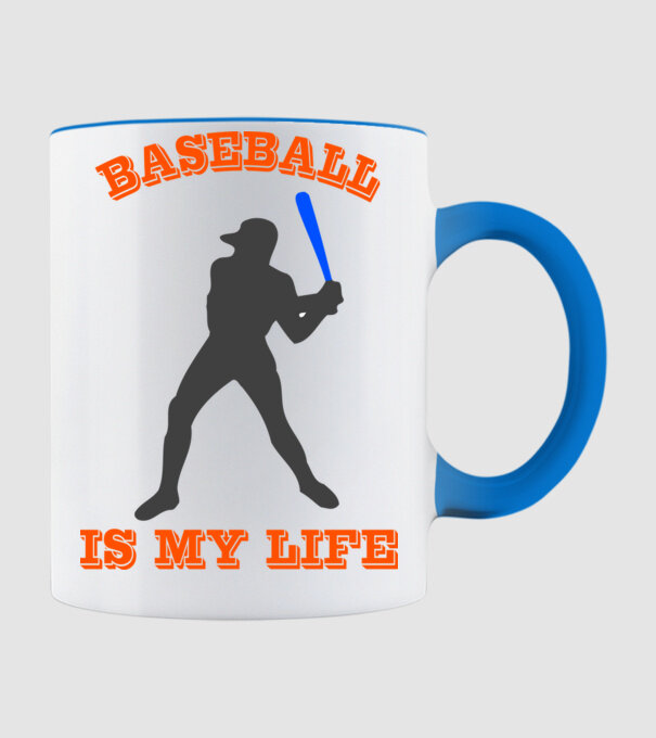 Baseball minta világoskék pólón