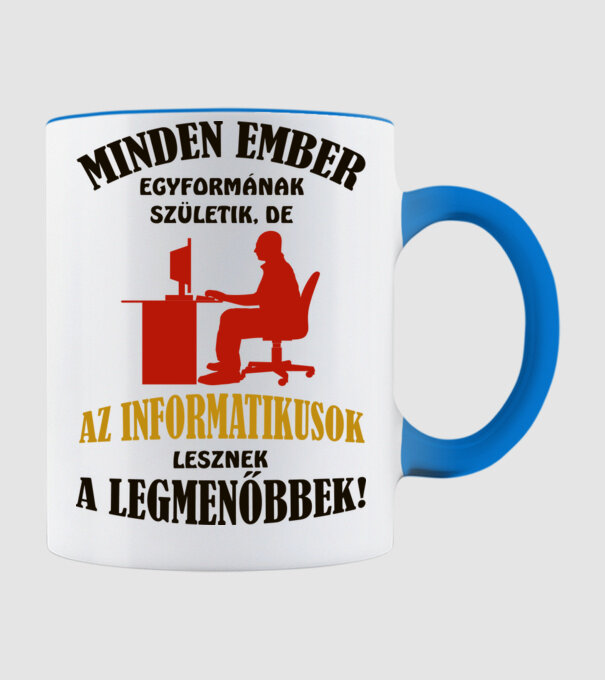 Legmenőbb informatikus minta világoskék pólón