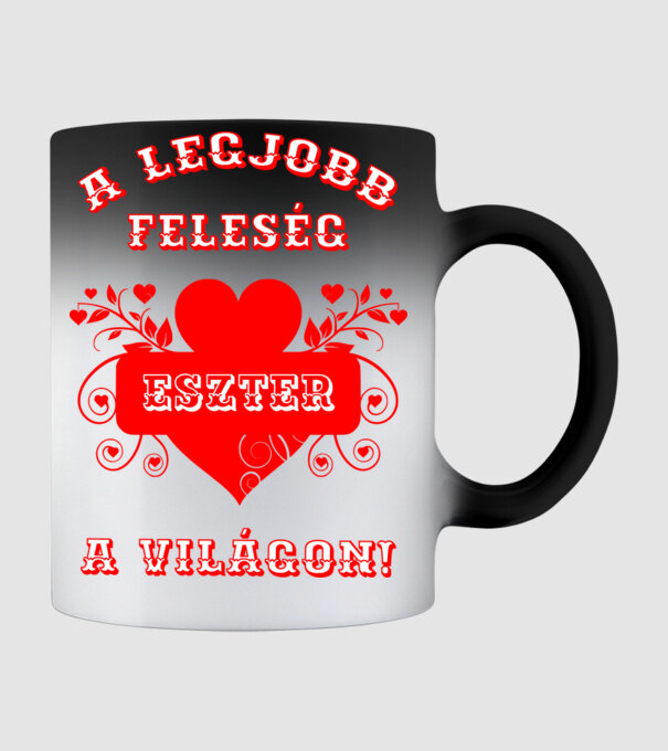 A legjobb feleség Eszter minta fekete pólón