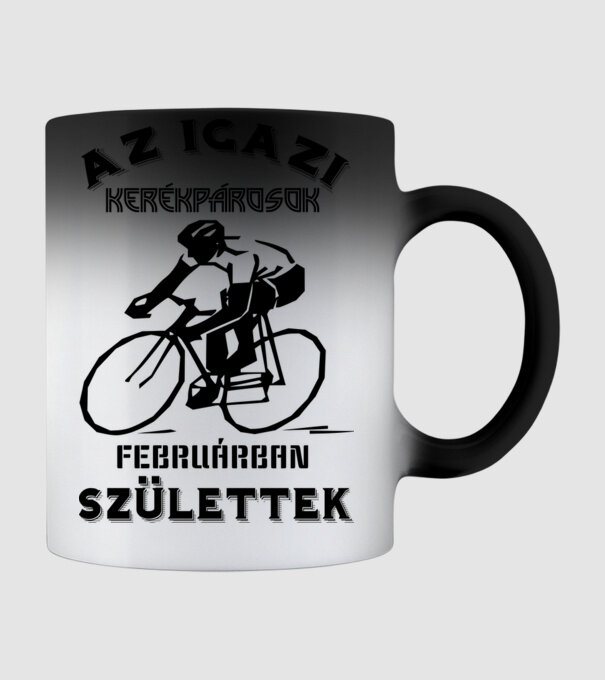 Igazi kerékpárosok február minta fekete pólón