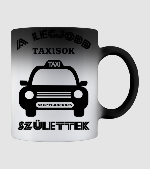 Taxis szeptember színezhető minta fekete pólón