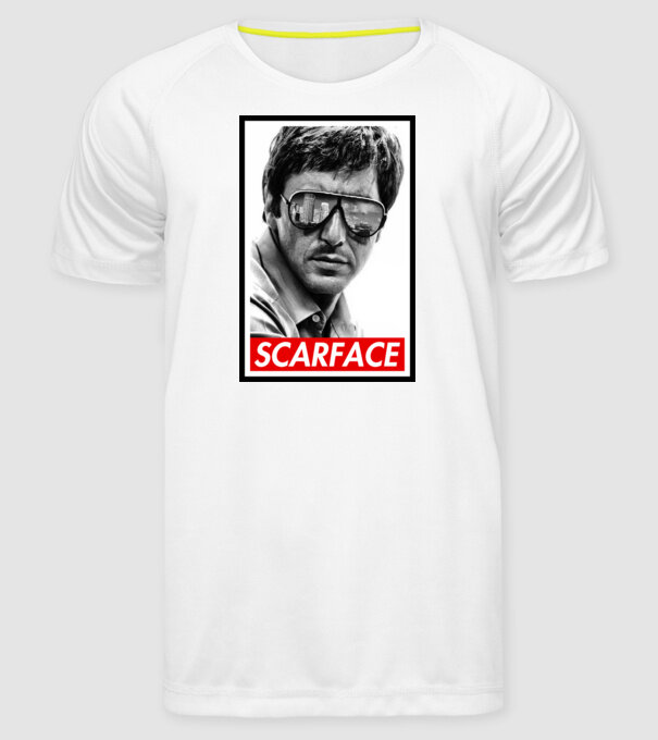 Scarface minta fehér pólón