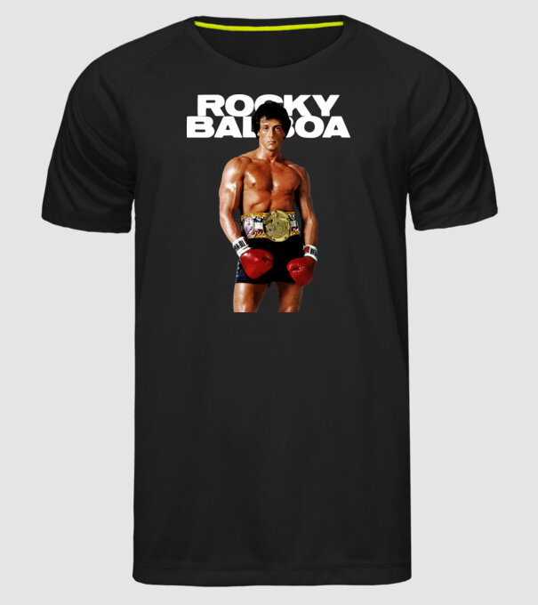 Rocky minta fekete pólón