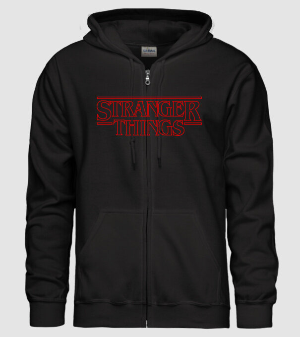 Stranger Things - outline minta fekete pólón