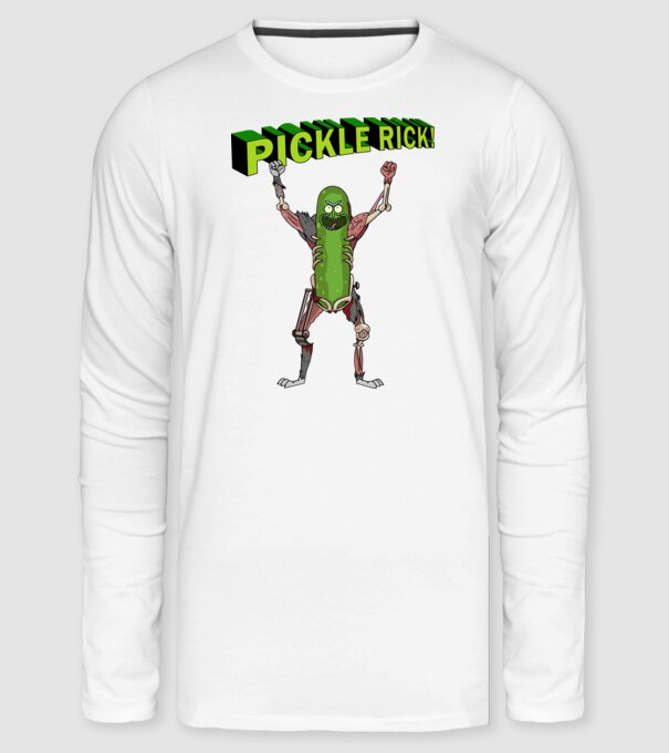 Pickle Rick! v4 minta fehér pólón