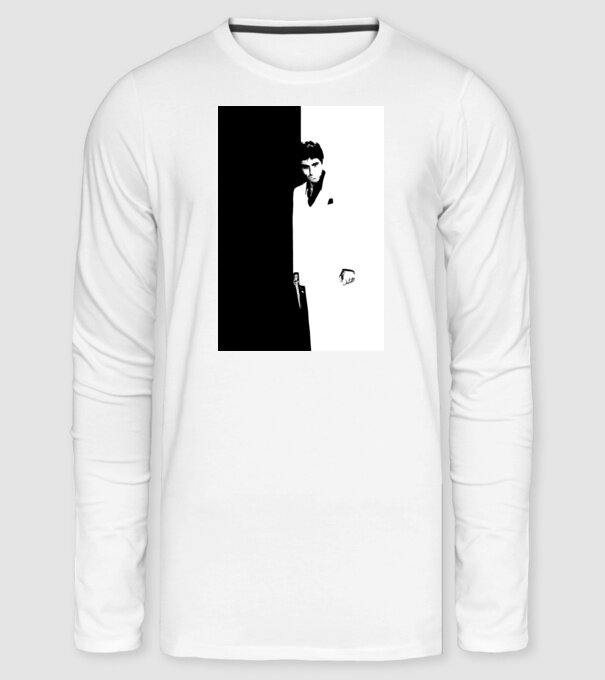 Scarface minta fehér pólón