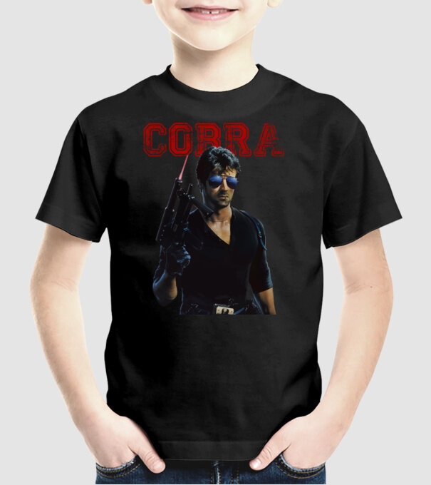 Cobra minta fekete pólón
