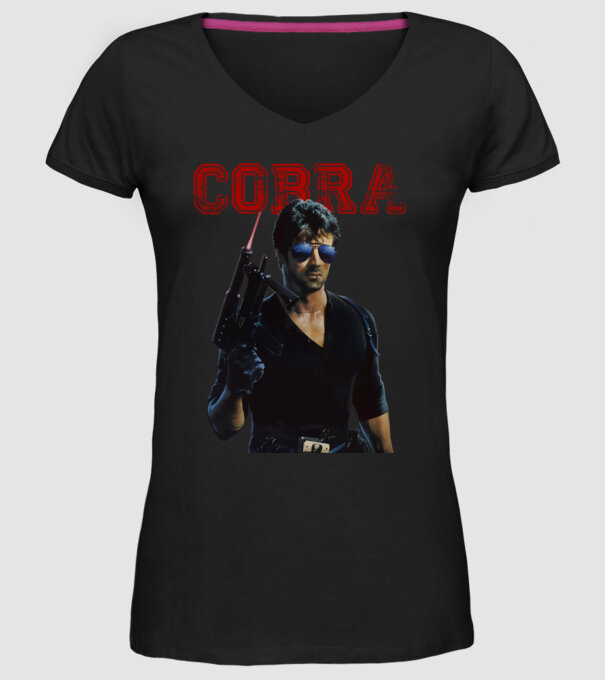 Cobra minta fekete pólón