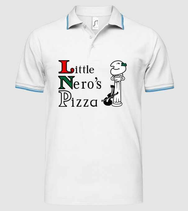 Little Nero's Pizza minta fehér pólón