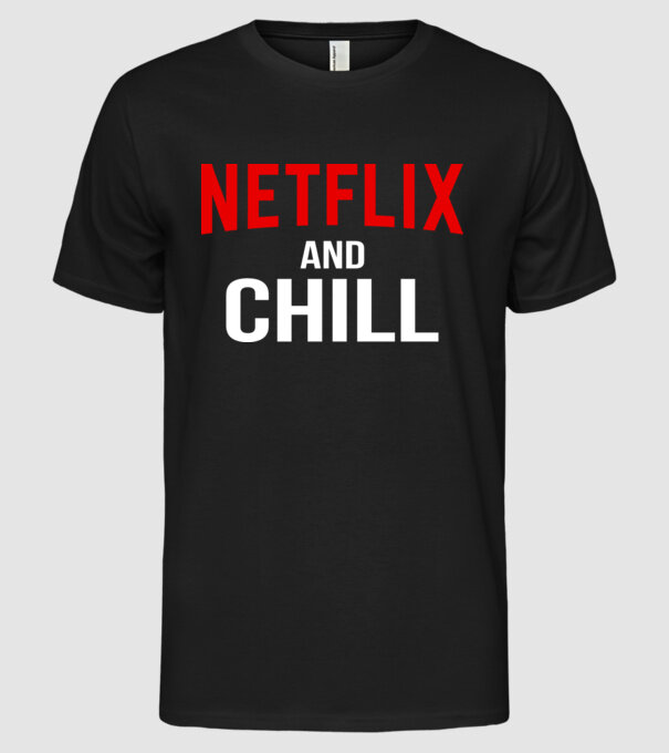 Netflix and Chill minta fekete pólón