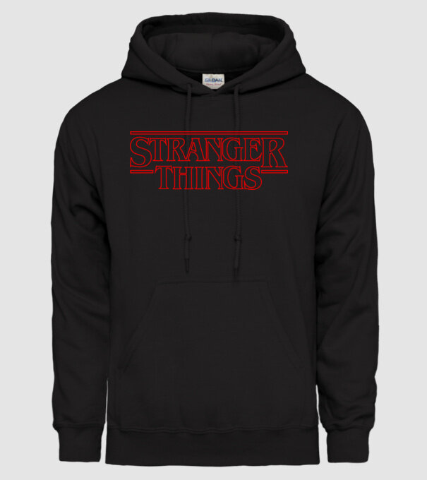 Stranger Things - outline minta fekete pólón
