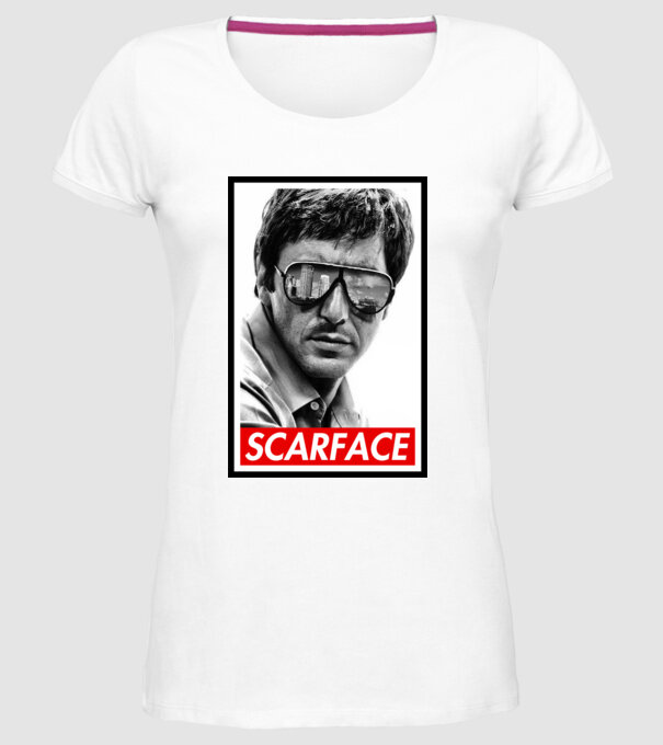 Scarface minta fehér pólón