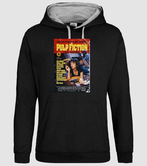 Pulp Fiction v2 minta fekete pólón