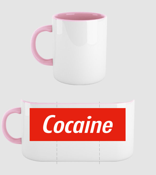 Cocaine supreme minta világos rózsaszín pólón
