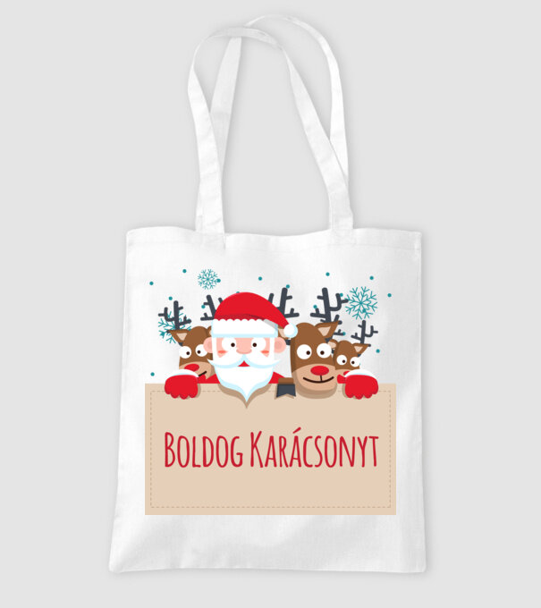 Boldog karácsonyt minta fehér pólón