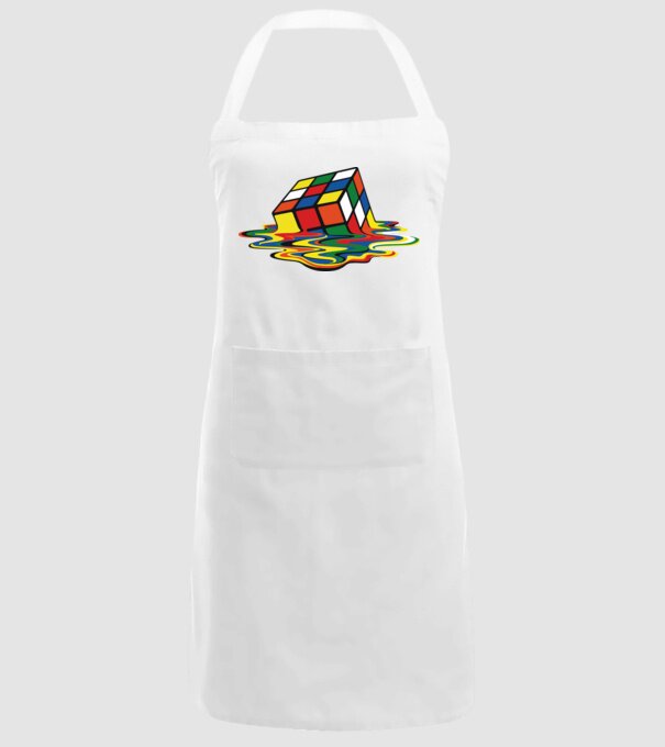 Elfolyt Rubik kocka minta fehér pólón