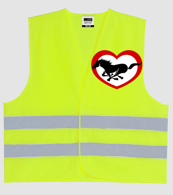 Lovas szerelem minta neonsárga pólón