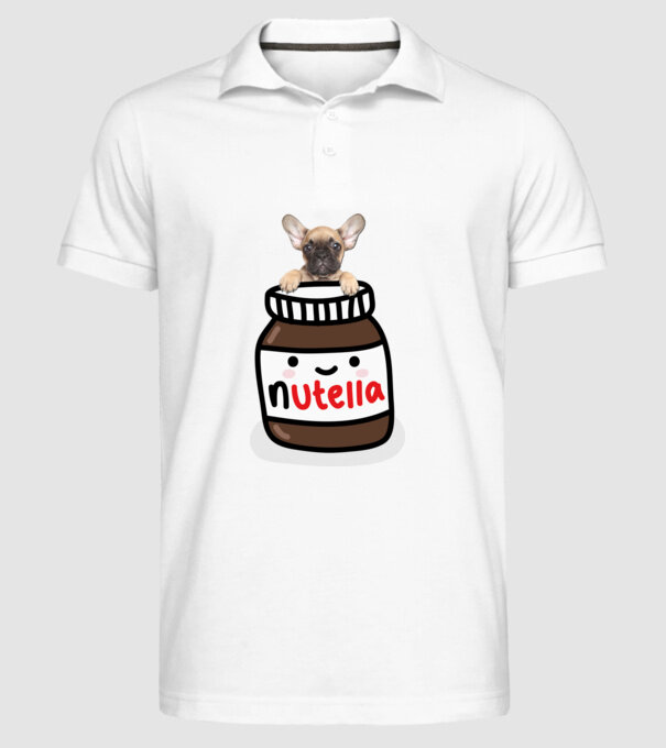 Nutella francia bulldog minta fehér pólón