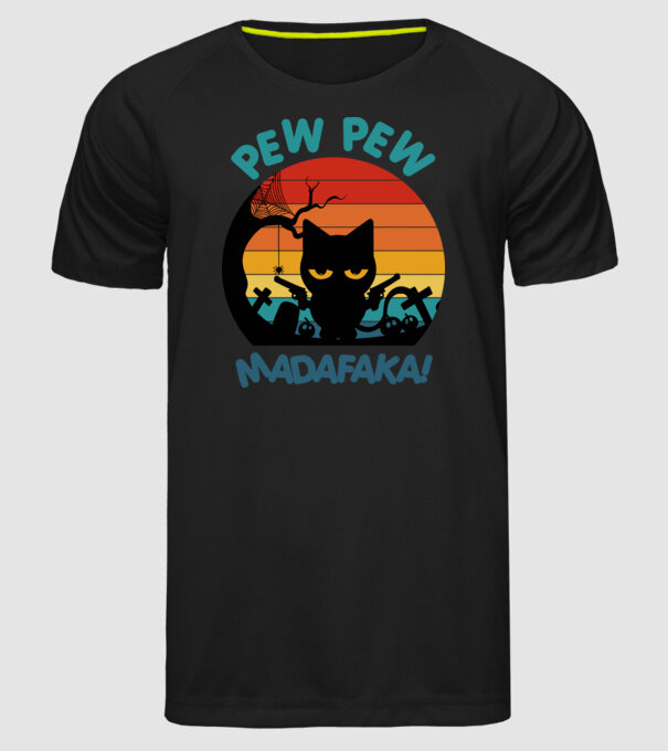 Pew Pew Madafakas minta fekete pólón