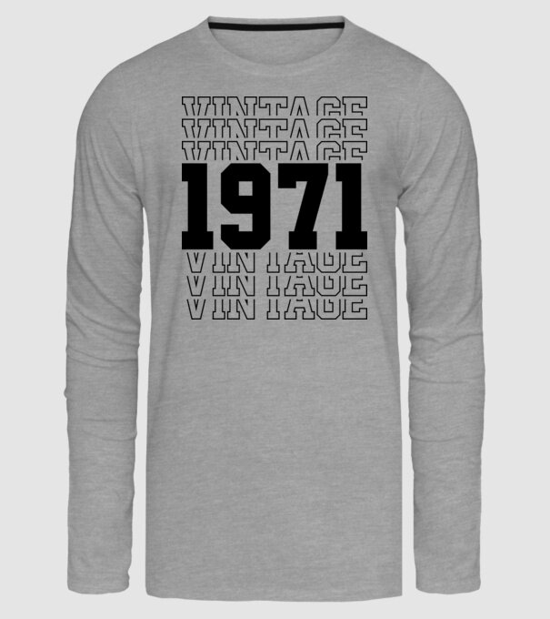 1971 Születésnapi póló minta szürke pólón