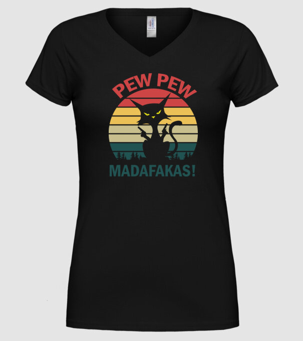 Pew Pew Madafakas minta fekete pólón