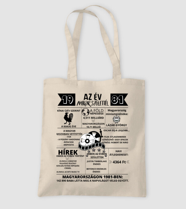 1981 az év amikor születtél minta homokszín pólón