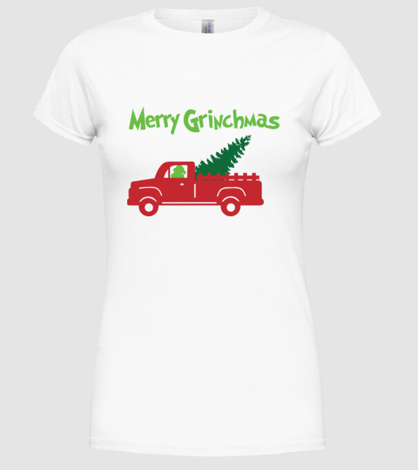 Karácsony grincs minta grinchmas minta fehér pólón