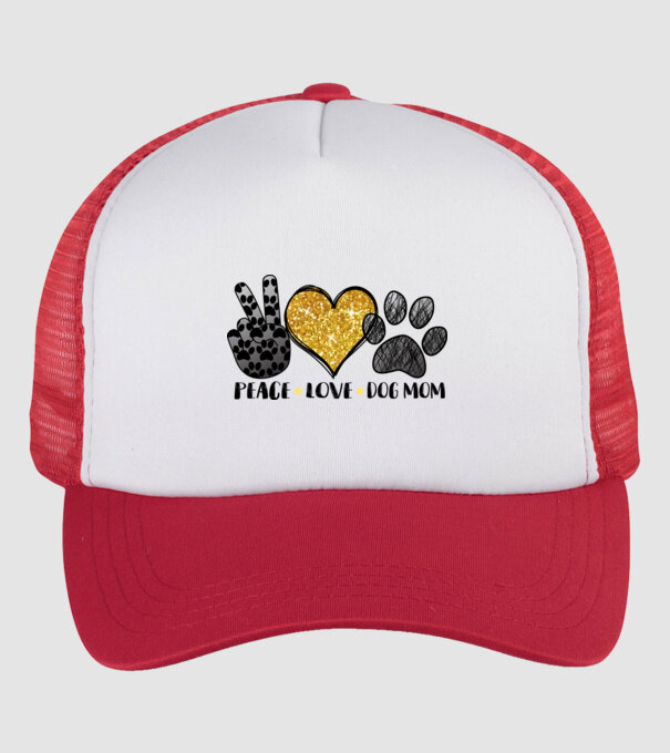 Dog mom minta fehér/piros pólón