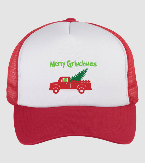 Karácsony grincs minta grinchmas minta fehér/piros pólón