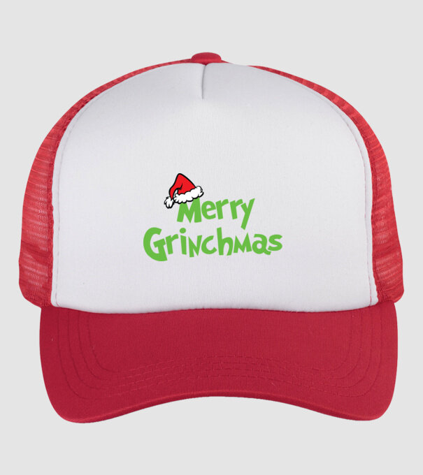 Karácsony grincs minta grinchmas minta fehér/piros pólón