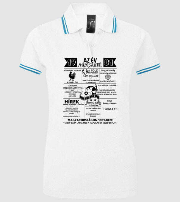 1981 az év amikor születtél minta fehér pólón