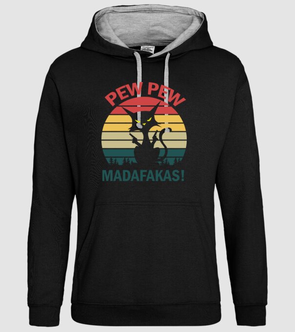 Pew Pew Madafakas minta fekete pólón