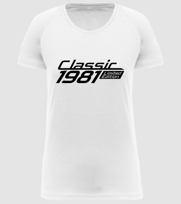 1981 Születésnapi póló minta fehér pólón