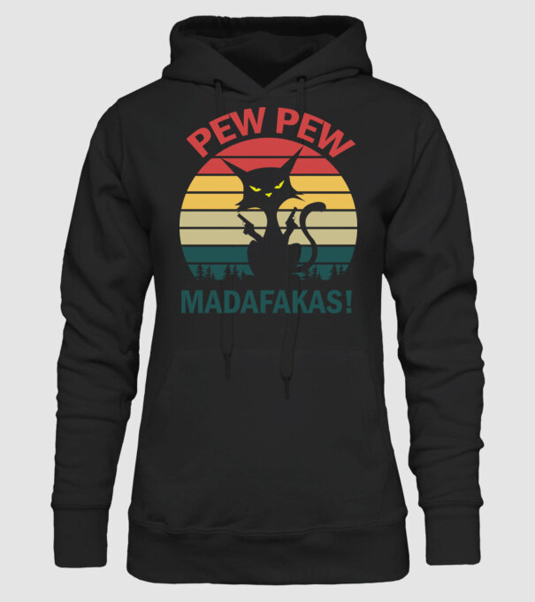 Pew Pew Madafakas minta fekete pólón