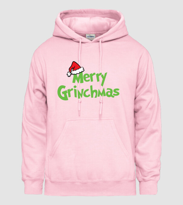 Karácsony grincs minta grinchmas minta világos rózsaszín pólón