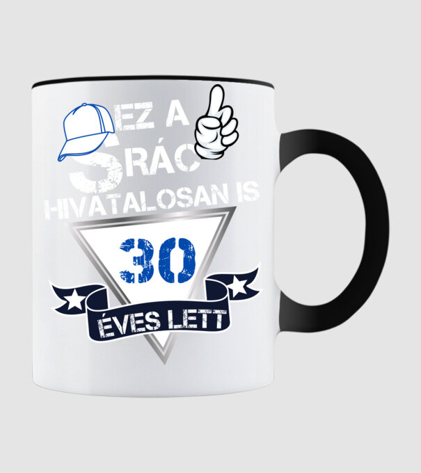 Ez a srác hivatalosan is 30 éves lett, Születésnapi minta (3) minta fekete pólón