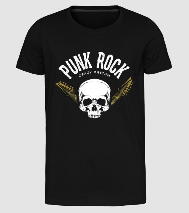 Rock Tee design 04 minta fekete pólón